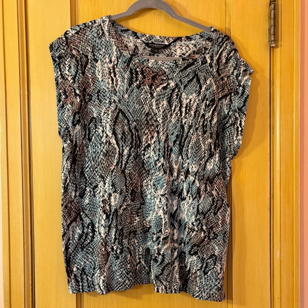 Liverpool Los Angeles Snake Print T-shirt Cotton Modal Blend Size Large